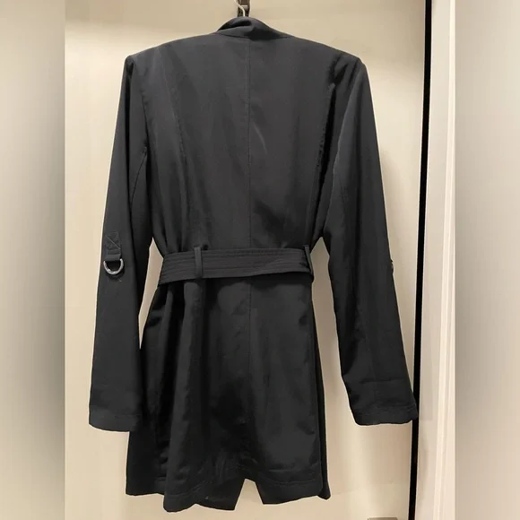 Elegant Black Michael Kors Women's Trench Coat - Picture 2 of 5